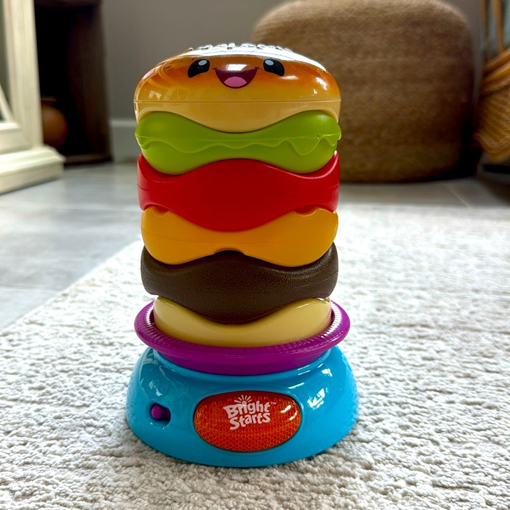 *Like New* Bright Starts Stack'n Spin Burger- Interactive Musical Stacking Toy